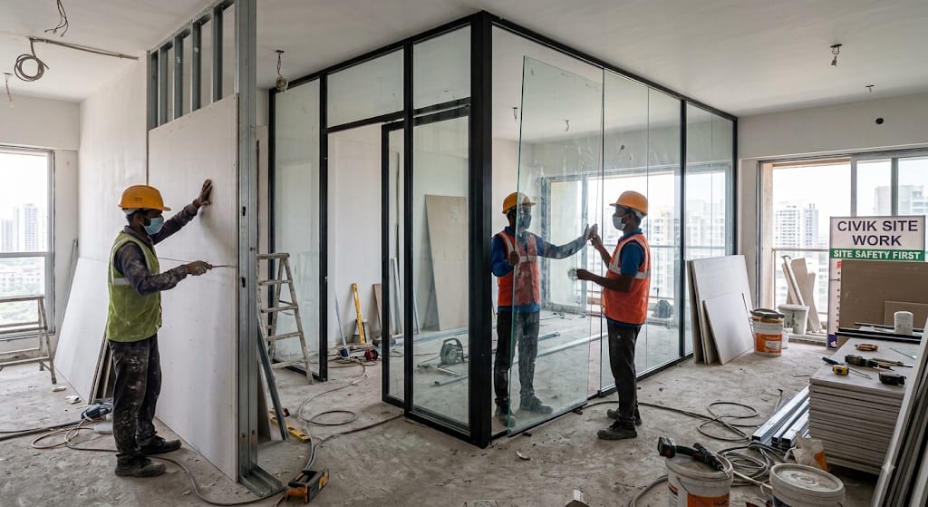 Glass & Gypsum Partitions
